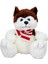Sunman Oturan Husky Atkılı Peluş Köpek 30 cm 1