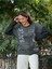 NC53761 Italyan Yazılı ve Taşlı Coton Sweatshirt Siyah 5