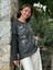 NC53761 Italyan Yazılı ve Taşlı Coton Sweatshirt Siyah 7