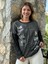 NC53761 Italyan Yazılı ve Taşlı Coton Sweatshirt Siyah 8