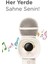 Taşınabilir Rgb Işılı Sevimli Figürlü Mikrofonlu Karaoke Bluetooth Hoparlör Krem ( Lisinya ) 4