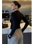Kadın Yarım Balıkçı Yaka Parmak Geçmeli Likralı Body Bluz P-00018440 4