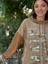 NC53050D Italyan Yazı Baskılı Cepli Kapüşonlu Coton Sweatshirt Camel 2