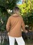 NC53050D Italyan Yazı Baskılı Cepli Kapüşonlu Coton Sweatshirt Camel 5