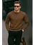 Erkek Basic Pamuklu Salaş Kışlık Kahve Sweatshirt 2