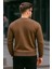 Erkek Basic Pamuklu Salaş Kışlık Kahve Sweatshirt 3