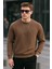 Erkek Basic Pamuklu Salaş Kışlık Kahve Sweatshirt 4