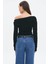 Siyah Kadın Off Shoulder Uzun Kollu Bluz MG2567 4