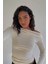 Beyaz Kadın Off Shoulder Uzun Kollu Bluz MG2567 1