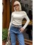 Beyaz Kadın Off Shoulder Uzun Kollu Bluz MG2567 5
