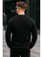Erkek Basic Pamuklu Salaş Kışlık Siyah Sweatshirt 5