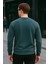 Erkek Basic Pamuklu Salaş Kışlık Bol Mavi Sweatshirt 5