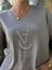 LS82681 Italyan Taş Baskılı Triko Bluz Vizon 5