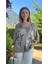LS7514 Italyan Yaprak Desen Triko Bluz Vizon 1