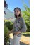 LS7514 Italyan Yaprak Desen Triko Bluz Vizon 3