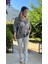 LS7514 Italyan Yaprak Desen Triko Bluz Vizon 6