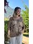 LS7514 Italyan Yaprak Desen Triko Bluz Camel 1