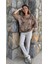 LS7514 Italyan Yaprak Desen Triko Bluz Camel 2