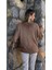 LS7514 Italyan Yaprak Desen Triko Bluz Camel 7