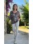 LS7514 Italyan Yaprak Desen Triko Bluz Kahverengi 2