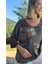 LS7514 Italyan Yaprak Desen Triko Bluz Kahverengi 7