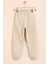 Bej Şerit Detaylı Yazı Baskılı Beli Lastikli Erkek Çocuk Eşofman Altı 21458 5