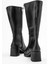 Topuklu Kadın Çizme Siyah Cilt 4