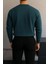 Erkek Bisiklet Yaka Salaş Pamuklu Mavi Sweatshirt 2