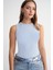 2012 Kadın Slim Fit Basic Atlet Bebe Mavi 3