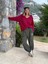 LS5510 Italyan V Yaka Triko Bluz Bordo 4