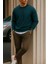 Erkek Uzun Kollu Kışlık Comfort Mavi Bol Sweatshirt 3