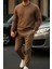 Erkek Uzun Kollu Kışlık Comfort Kahve Bol Sweatshirt 1