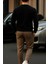 Erkek Uzun Kollu Kışlık Comfort Siyah Bol Sweatshirt 3