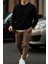 Erkek Uzun Kollu Kışlık Comfort Siyah Bol Sweatshirt 4