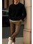 Erkek Uzun Kollu Kışlık Comfort Siyah Bol Sweatshirt 5