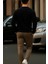 Erkek Uzun Kollu Kışlık Comfort Siyah Bol Sweatshirt 6