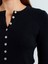 10819 Düğmeli Yün Karışımlı Ince Triko-Siyah 4