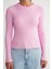 6938 Kadın Bisiklet Yaka Fitilli Triko Body Pembe 4