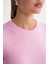 6938 Kadın Bisiklet Yaka Fitilli Triko Body Pembe 5