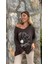 LS6211 Italyan Kalp Desenli Triko Bluz Kahverengi 8