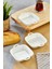 3’lü Kare Kulplu Porselen Kase Seti 15X12X3,5 cm – Kahvaltılık, Meze, Reçellik, Sosluk ve Şık Sunumluk 1