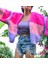 Kadın Oversize Çok Renkli Pembe Hırka Salaş Ceket Pofidik Yumuşak Dokulu Crop 2
