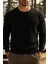 Erkek Günlük Pamuklu Comfort Siyah Basic Sweatshirt 1