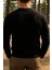 Erkek Günlük Pamuklu Comfort Siyah Basic Sweatshirt 2