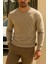 Erkek Günlük Pamuklu Comfort Krem Basic Sweatshirt 3