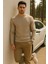 Erkek Günlük Pamuklu Comfort Krem Basic Sweatshirt 5
