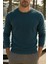 Erkek Günlük Pamuklu Comfort Mavi Basic Sweatshirt 1