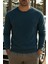 Erkek Günlük Pamuklu Comfort Mavi Basic Sweatshirt 4