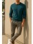 Erkek Günlük Pamuklu Comfort Mavi Basic Sweatshirt 6