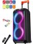 NDR1097 Taşınabilir Tekerlekli Büyük Boy Rgb Işıklı Bluetooth Mikrofonlu Hoparlör 3